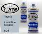 Preview: Toyota, Light Blue Metallic, 8D8: 400ml Sprühdose + 400ml Klarlack - Set, von ATW Autoteile West.
